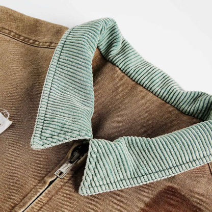 Street Style Patchwork Printed Vintage Heavyweight Jacket For Men | MuddyStock Originals MuddyStock