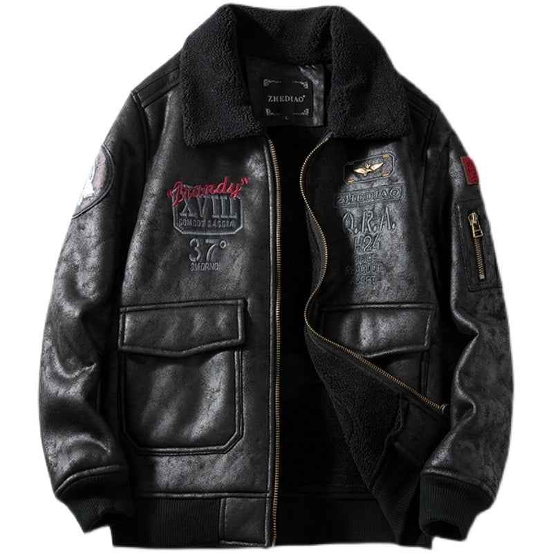 Fleece-lined Thickened Suede Fabric Jacket For Men MuddyStock