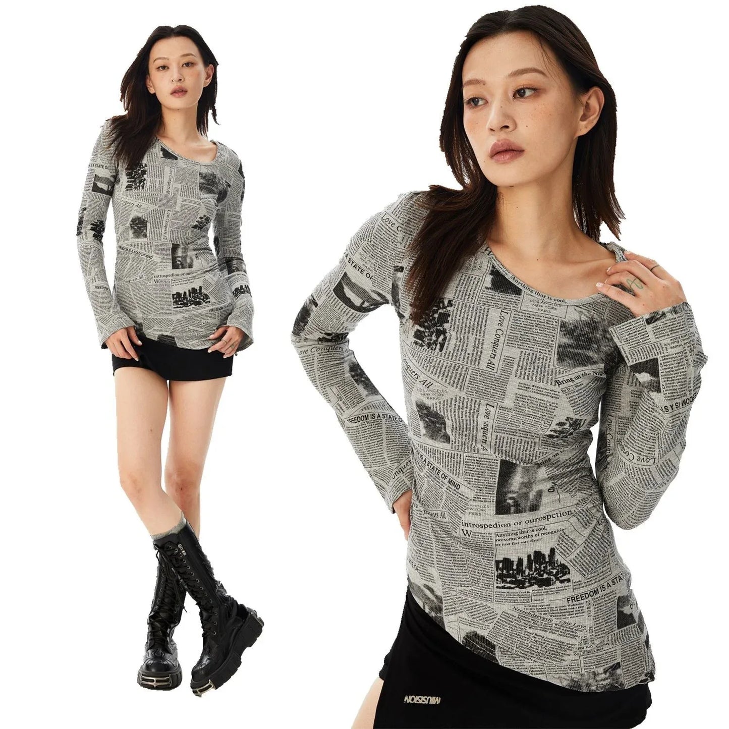 Slim fit semi open neck long sleeved top for women | MuddyStock Originals eprolo