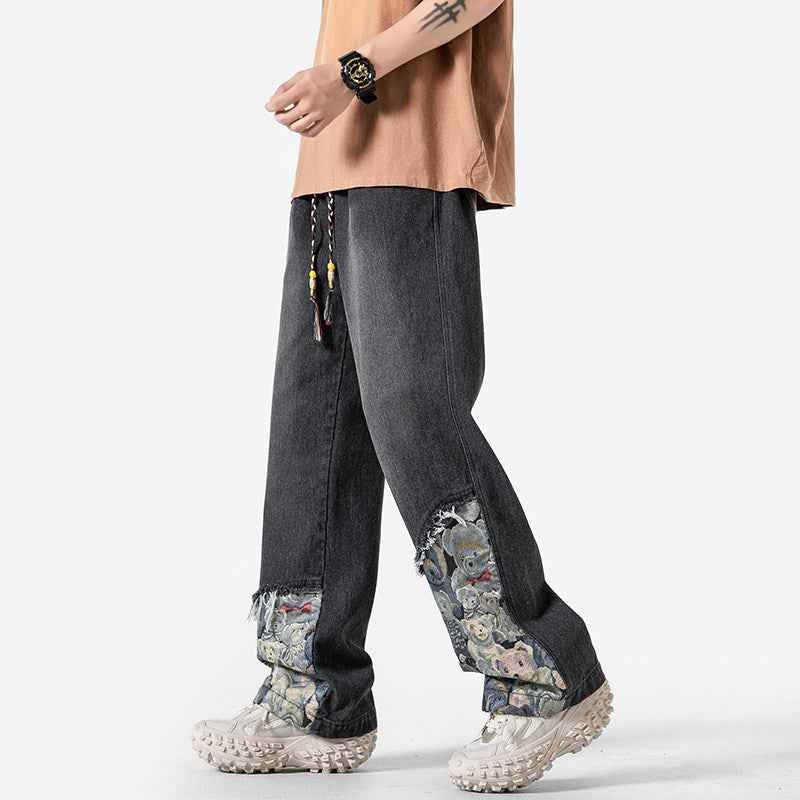 Bear Spliced Denim Pants For Men | MuddyStock Originals MuddyStock