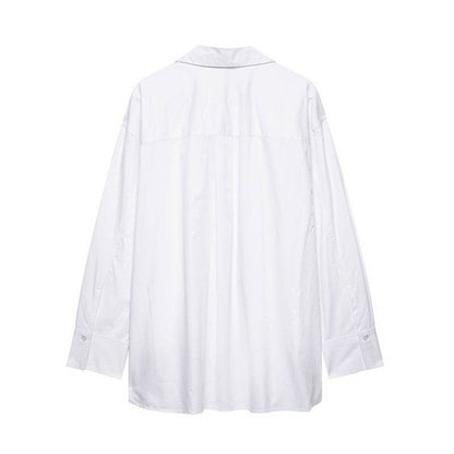 European And American Style Solid Color Loose Casual Front Lace-up Shirt MuddyStock