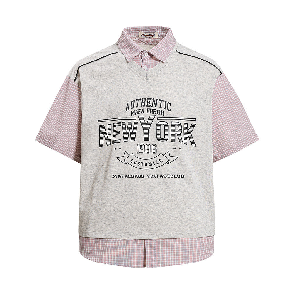 Fake two piece shirt for men | MuddyStock Originals Gray