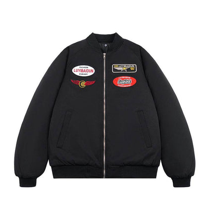 Padded Embroidery Jacket Men And Women | MuddyStock Originals Black Cotton Style MuddyStock