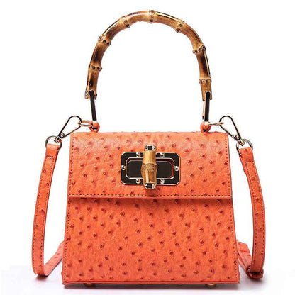 Buckle ostrich pattern women's bag orange eprolo