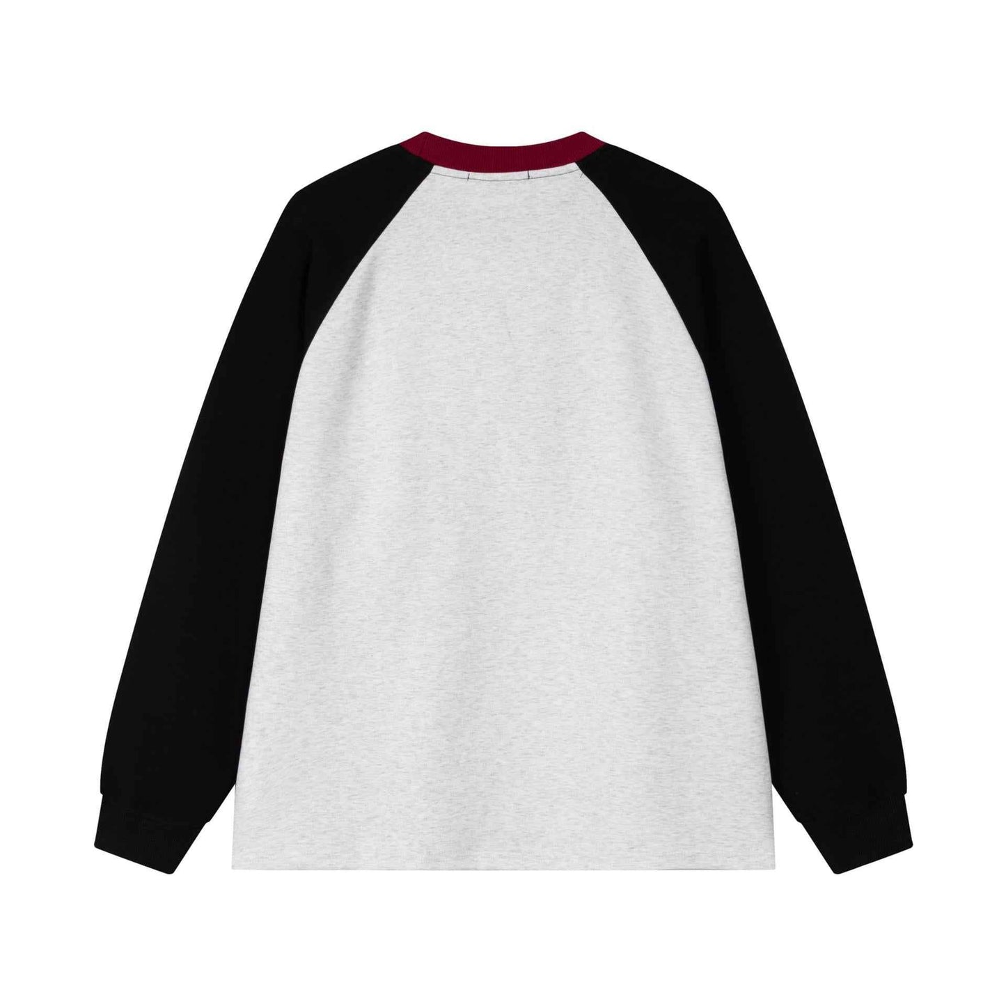 Hand drawn puppy striped patchwork long sleeved sweatshirt for men and women | MuddyStock Originals MuddyStock