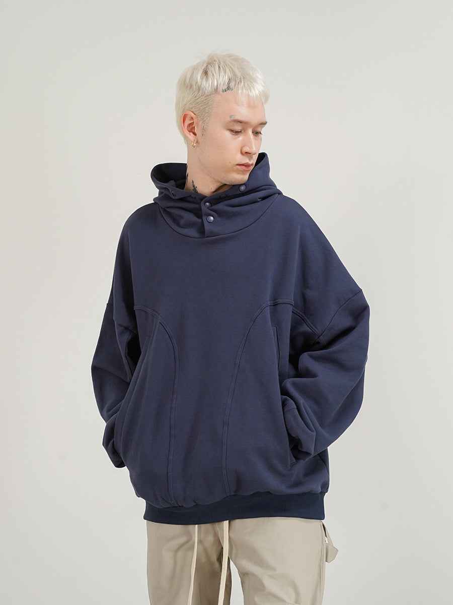 Men's High Street Vibe Cut Deconstructed Hoodie Blue MuddyStock