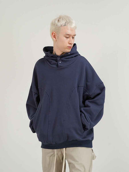 Men's High Street Vibe Cut Deconstructed Hoodie Blue MuddyStock