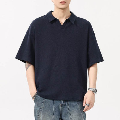 Fashion Simple Polo Shirt Loose Comfortable Men's T-shirt MuddyStock