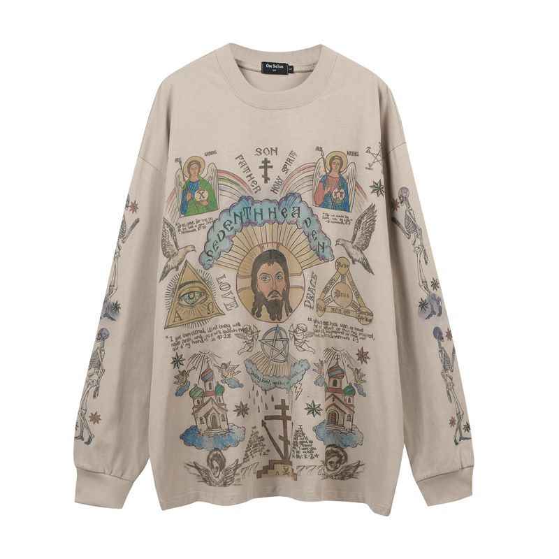 Washed-out Vintage Retro Style Sweatshirt For Men null