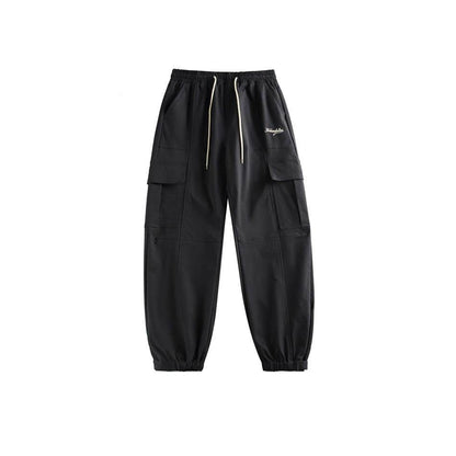 Autumn Outdoor Retro Pocket Overalls Men's Loose Straight Casual Black MuddyStock