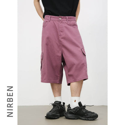 Straight Wide-leg Denim Shorts For Men And Women MuddyStock