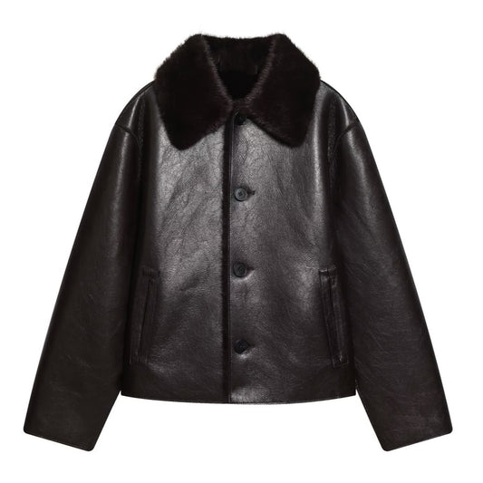 Fashionable And Casual Reversible Faux-leather Jacket For Women All Products
