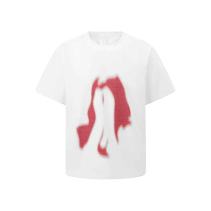 Abstract pattern short sleeved t-shirt for women | MuddyStock Originals White