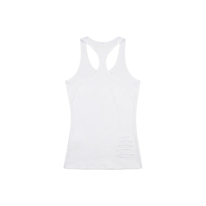 Printed Ripped Sleeveless Tank Top for Women Fitted Summer Crop Top Outerwear