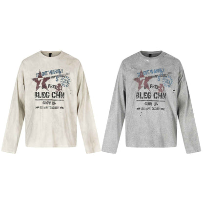 Long Sleeve t-shirt with Graffiti Print For Women | MuddyStock Originals