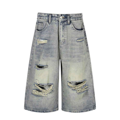 Ripped denim cropped pants for women | MuddyStock Originals
