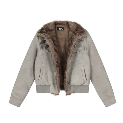 Warm and flannel cotton jacket short jacket for women | MuddyStock Originals
