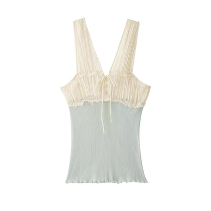 Lace patchwork camisole top for women | MuddyStock Originals