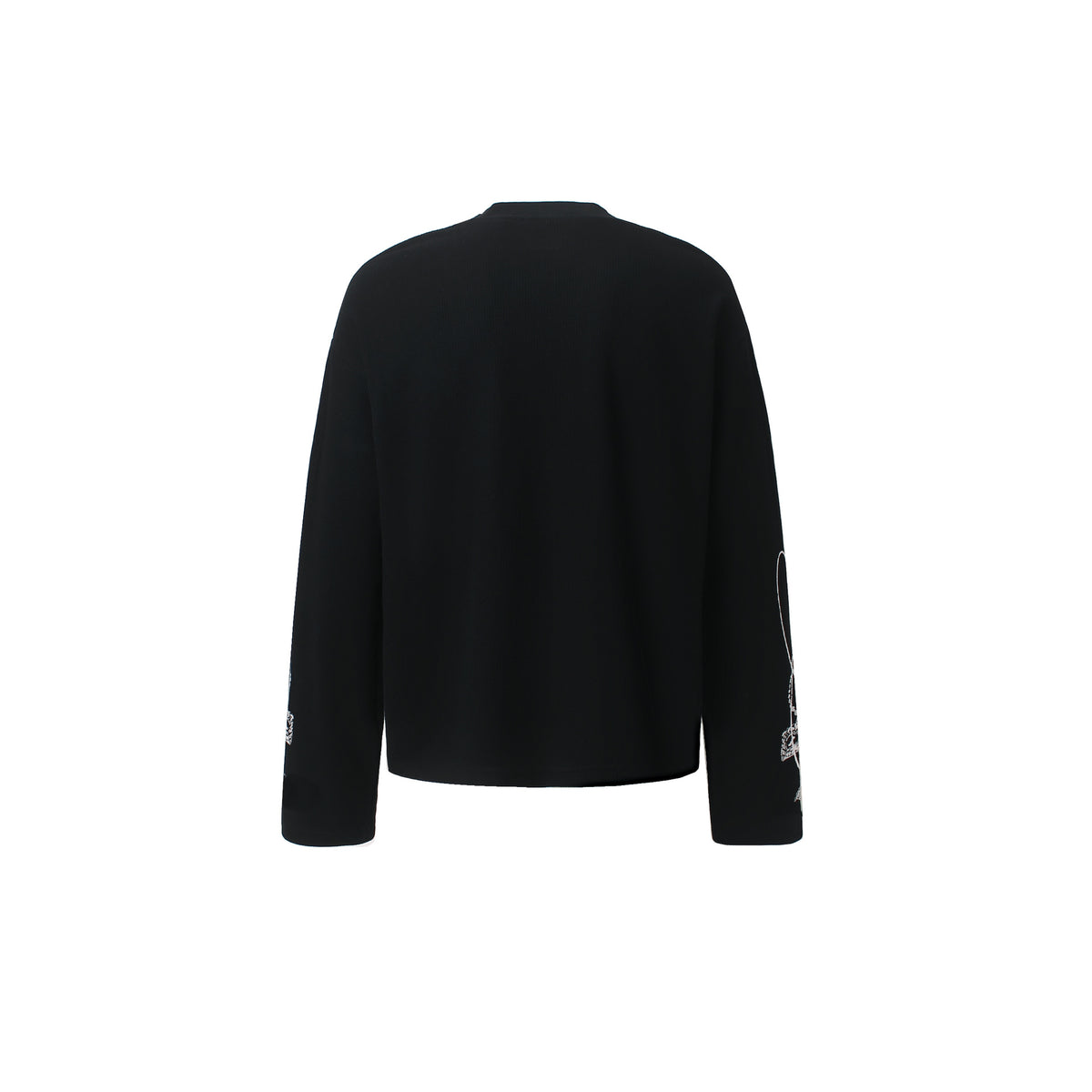 Gothic Subculture Waffle Long Sleeve Drop Shoulder Rivet Anime Graphic T-shirt For Men | MuddyStock Originals