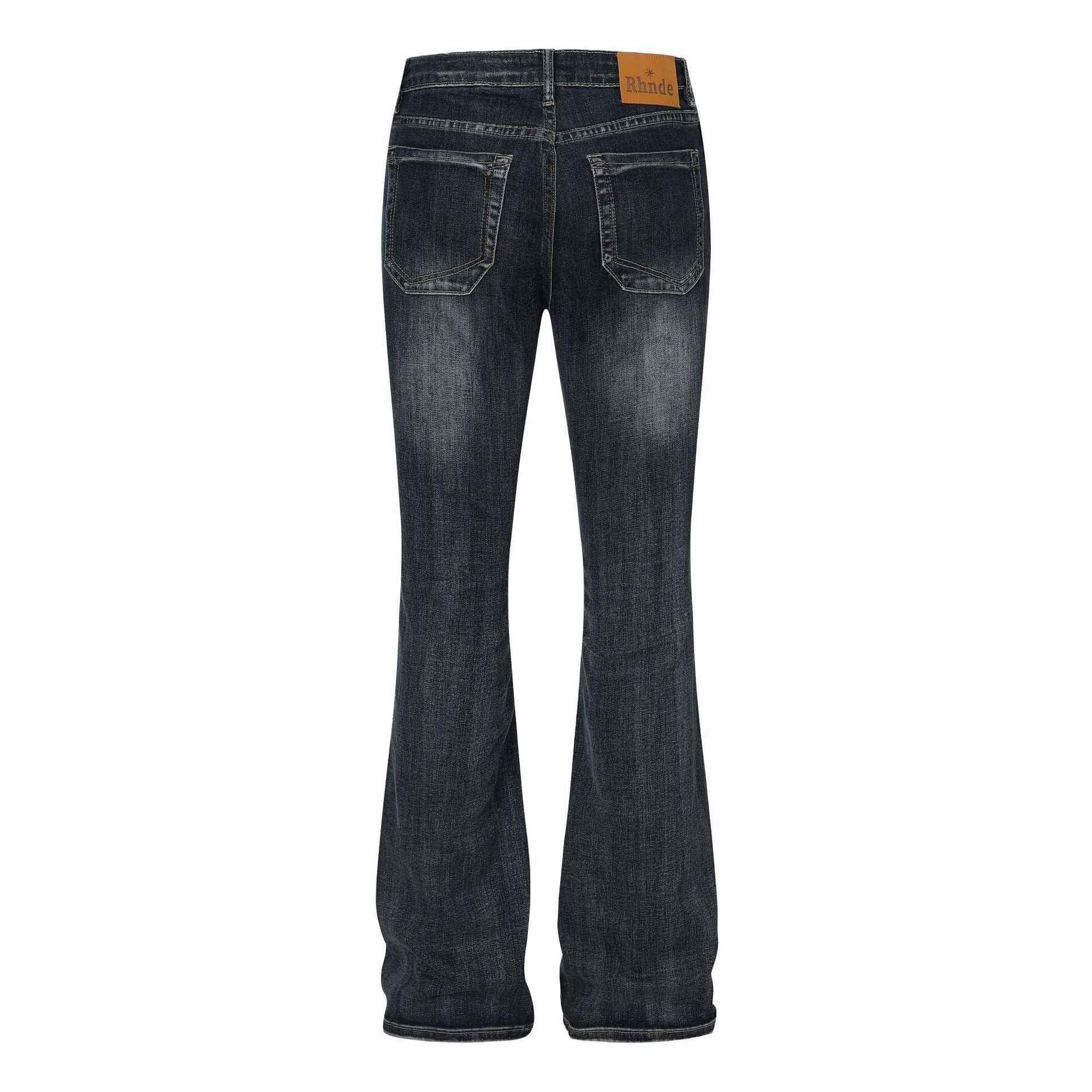 Classic flip low waist micro flared elastic jeans for women | MuddyStock Originals