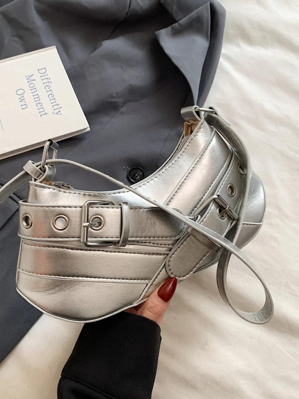 PU Leather Buckle Shoulder Bag | MuddyStock Originals