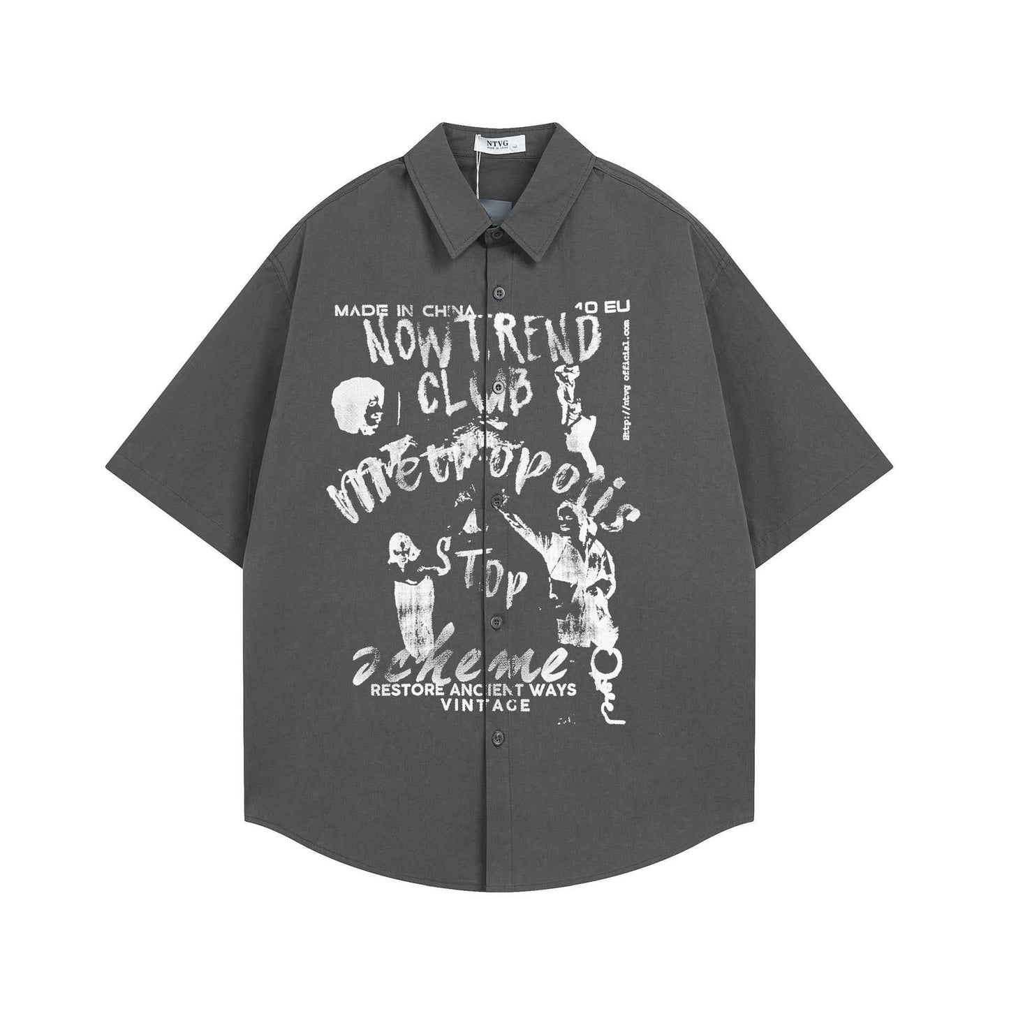 Antique character printed short sleeved shirt for men and women | MuddyStock Originals