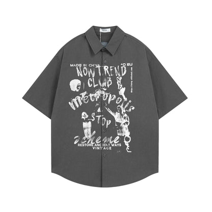 Antique character printed short sleeved shirt for men and women | MuddyStock Originals