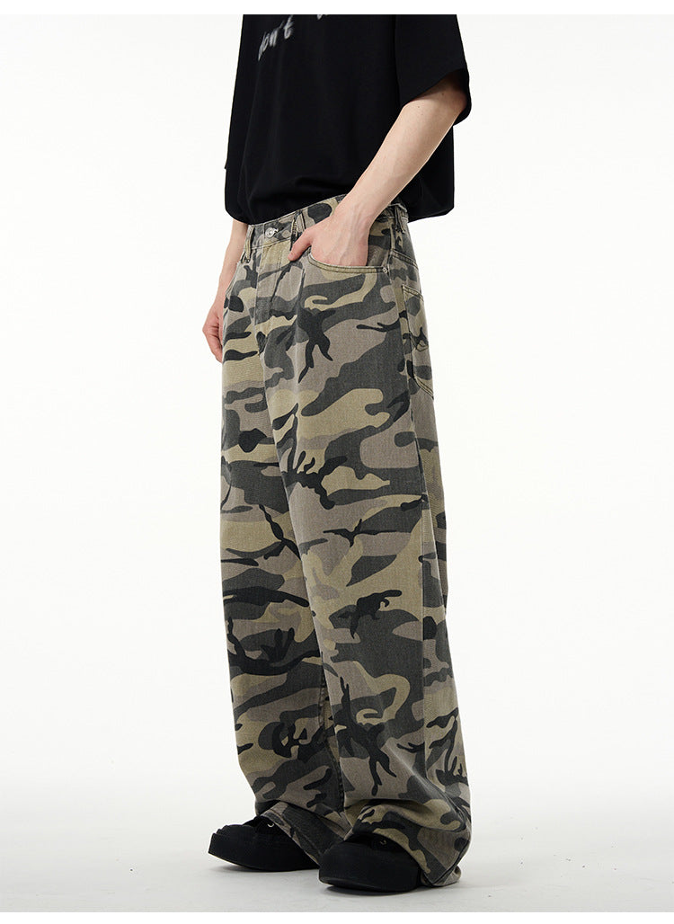 Retro camouflage workwear jeans Camouflage