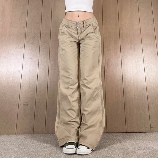 Retro khaki high waisted straight leg jeans for women | MuddyStock Originals