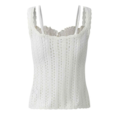 Lace patchwork slim fit camisole top for women | MuddyStock Originals