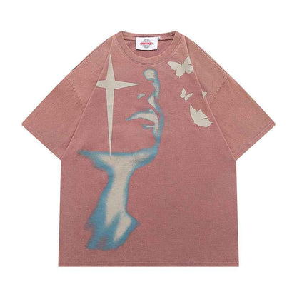 Abstract Cross Print Short Sleeve T-Shirt For Men | MuddyStock Originals