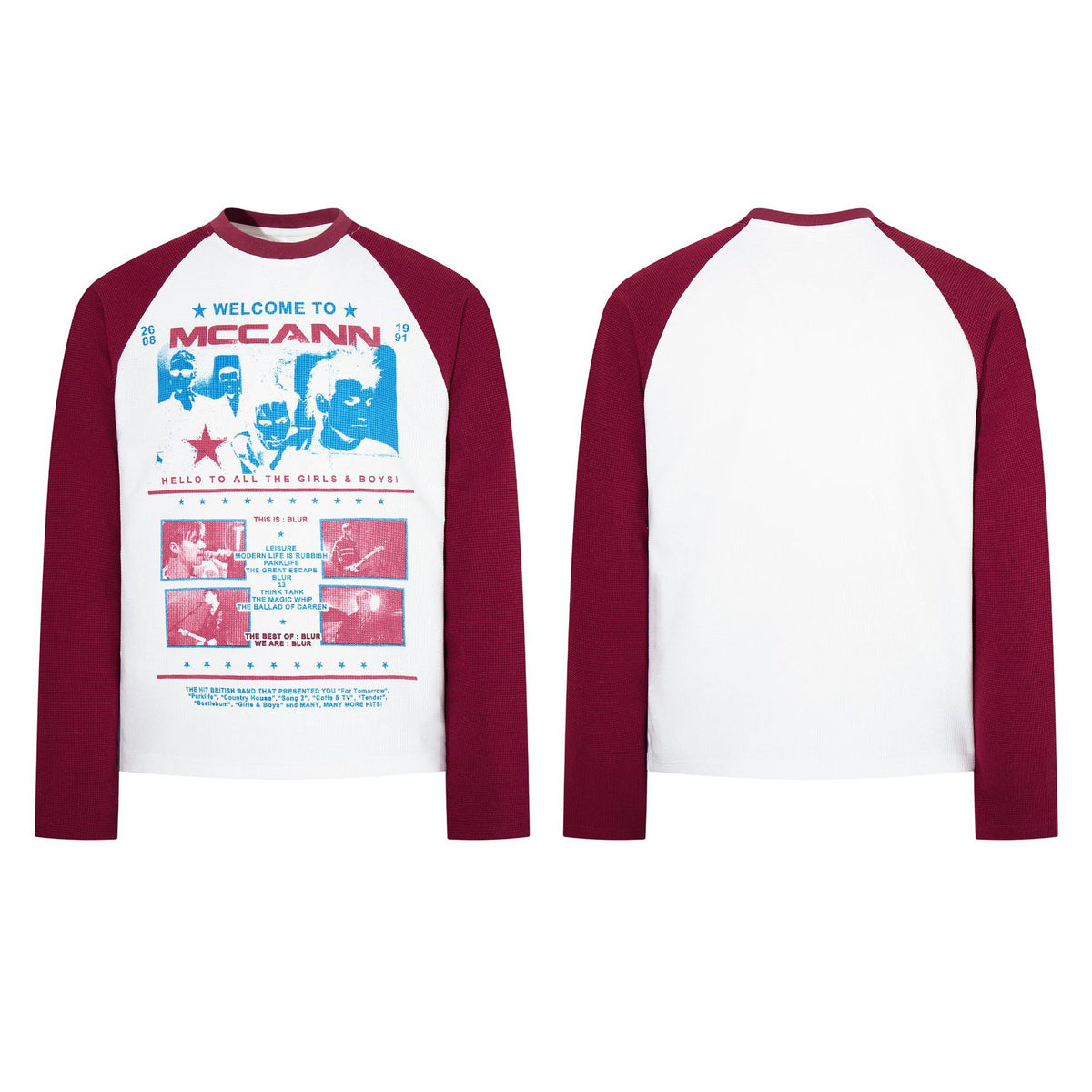 Retro contrasting color long sleeved T-shirt for men and women | MuddyStock Originals