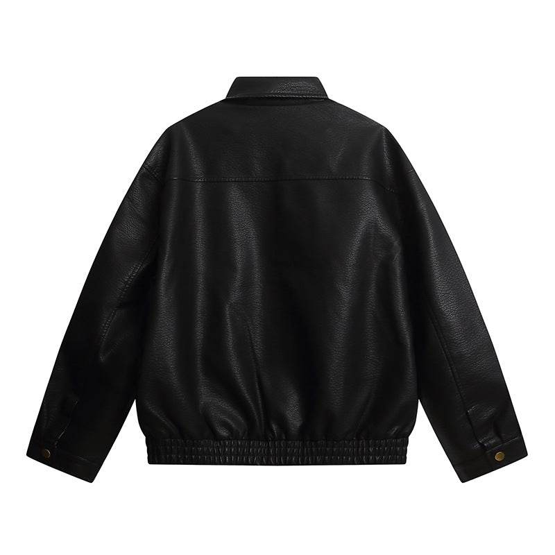 Metal Zipper PU Leather Jacket for Men | MuddyStock Originals MuddyStock