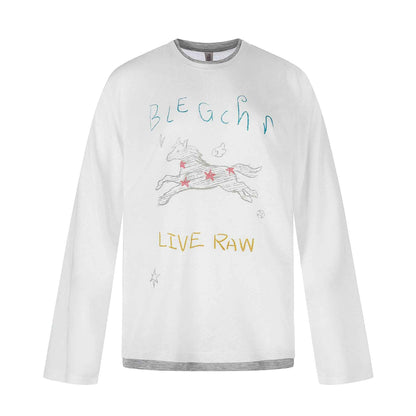 Cartoon Print Long Sleeve Casual T-Shirt For Women | MuddyStock Originals White