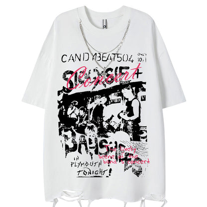 Letter Print Short Sleeve Loose T-Shirt For Men And Women | MuddyStock Originals MuddyStock