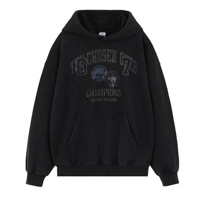 Men's Faded Hooded Sweatshirt Loose Fit | MuddyStock Originals Black MuddyStock
