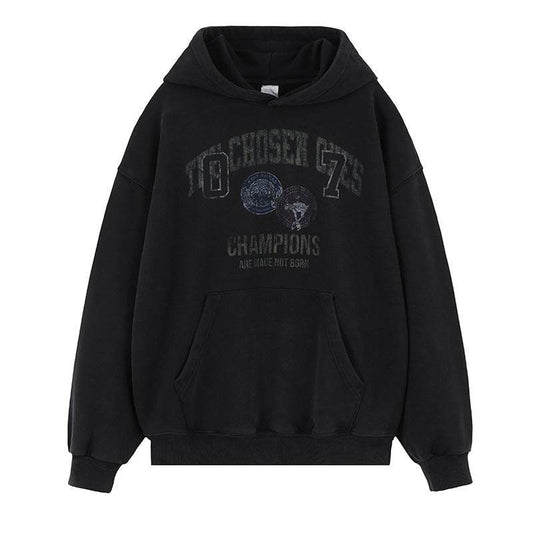 Men's Faded Hooded Sweatshirt Loose Fit | MuddyStock Originals Black MuddyStock