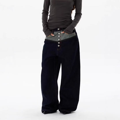 Wide Leg Curved Cut Jeans For Women | MuddyStock Originals