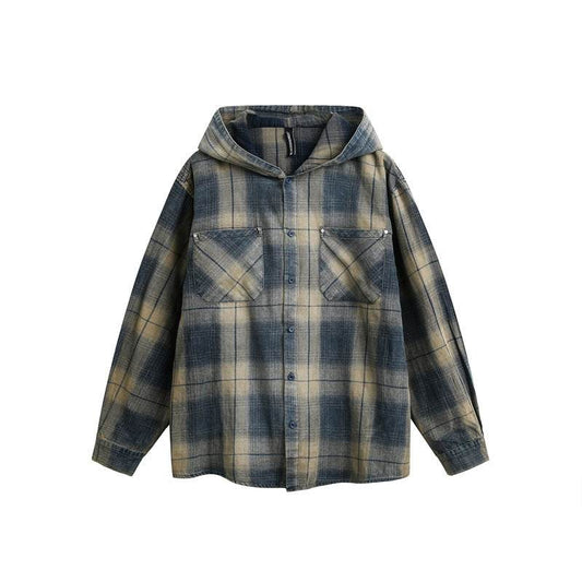 Vintage plaid hooded shirt for men and women | MuddyStock Originals MuddyStock