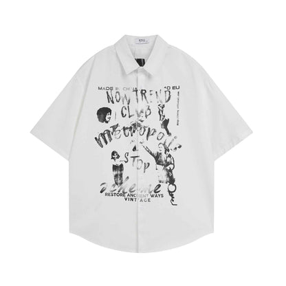 Antique character printed short sleeved shirt for men and women | MuddyStock Originals