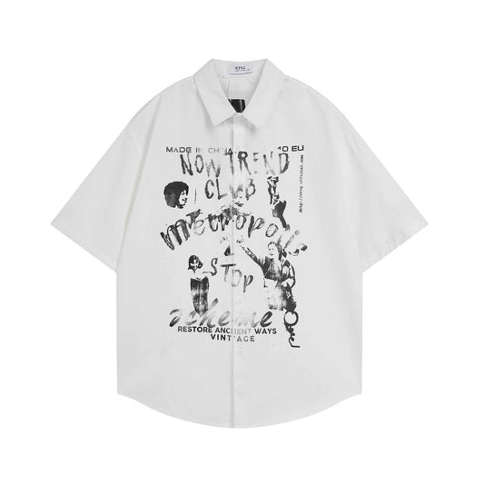 Antique character printed short sleeved shirt for men and women | MuddyStock Originals