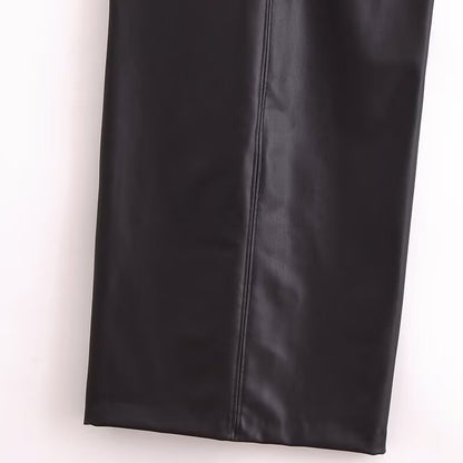 Asymmetric faux leather pleated dress | MuddyStock Originals