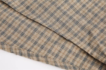 Color Matching Short Sleeve Plaid Shirt For Men And Women MuddyStock