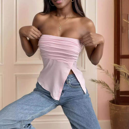 Tube Top Outer Wear Summer Sleeveless Vest Female Irregular Tank-top MuddyStock