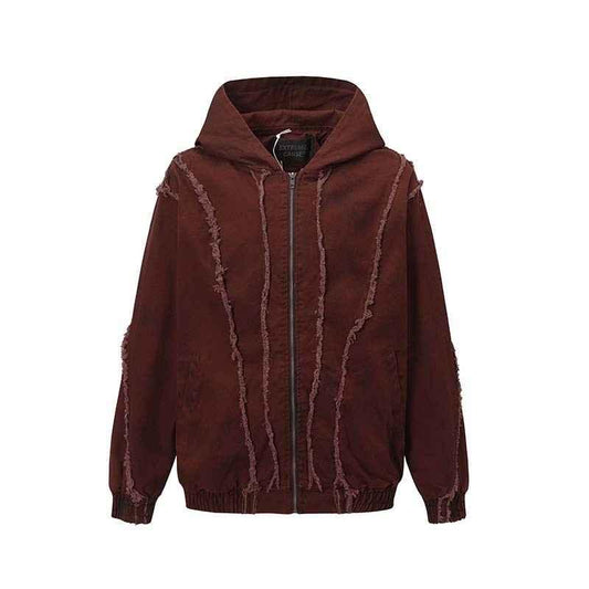 Deconstructing Stitching Edging Dirty Hoodie For Men null