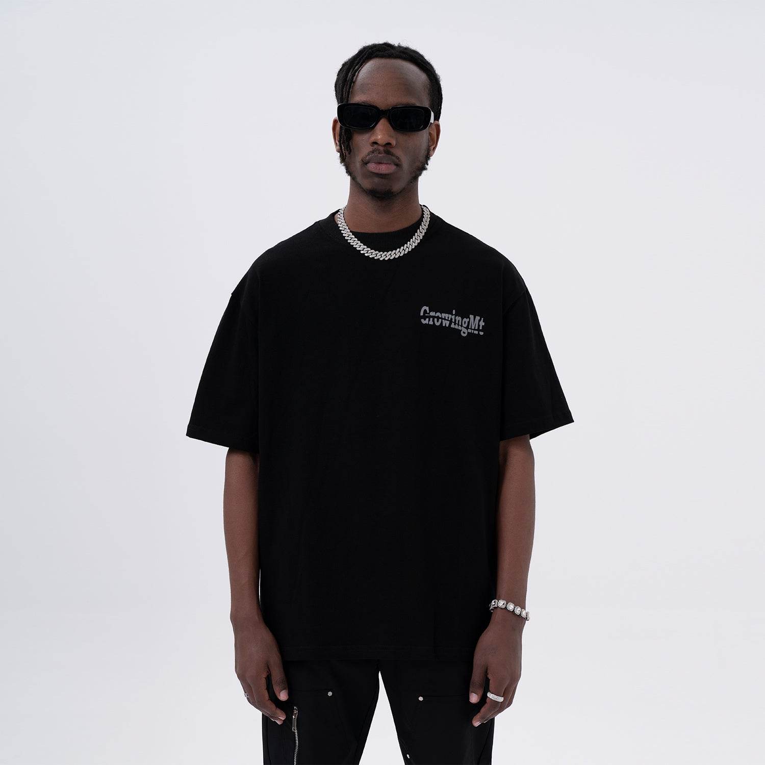 Men's Casual Back Letter Print Short-sleeve T-shirt MuddyStock