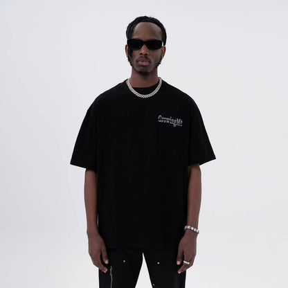 Men's Casual Back Letter Print Short-sleeve T-shirt MuddyStock