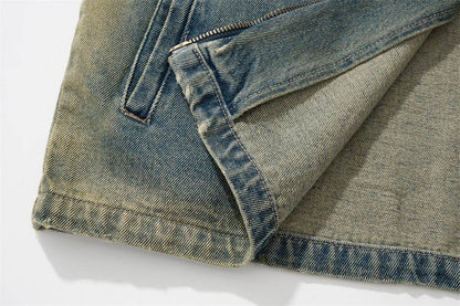 American Workwear Stitching Denim Coat For Men And Women MuddyStock
