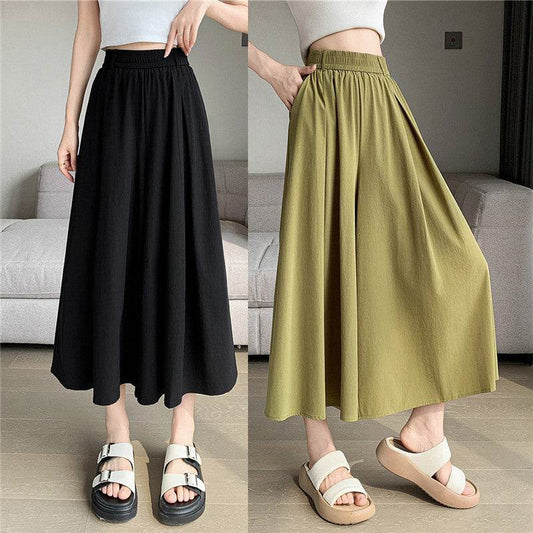 Korean Style Elastic Waistband Women's Straight Loose Pants MuddyStock
