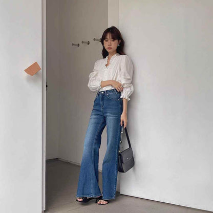Women's Autumn New High Waist Slimming And Straight Wide Leg Mop Pants MuddyStock